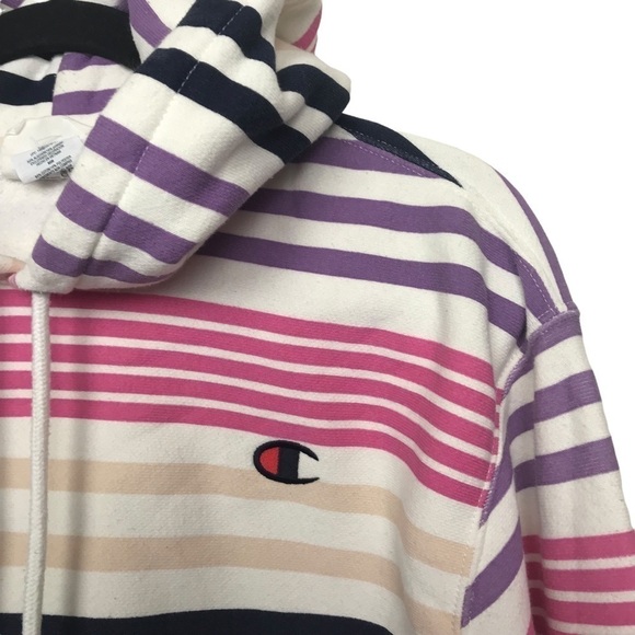 Champion UO Striped Cropped Reverse Weave Hoodie XS - Picture 7 of 12